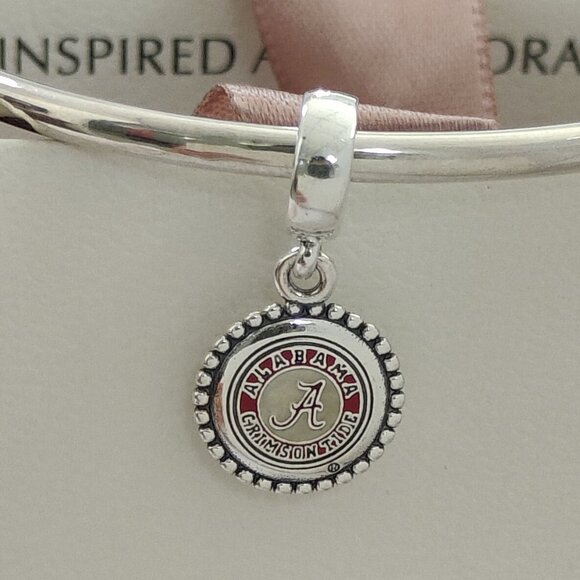 Pandora University of Alabama Exclusive Dangle Charm Pendant S925 Silver - Picture 7 of 8